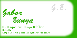 gabor bunya business card